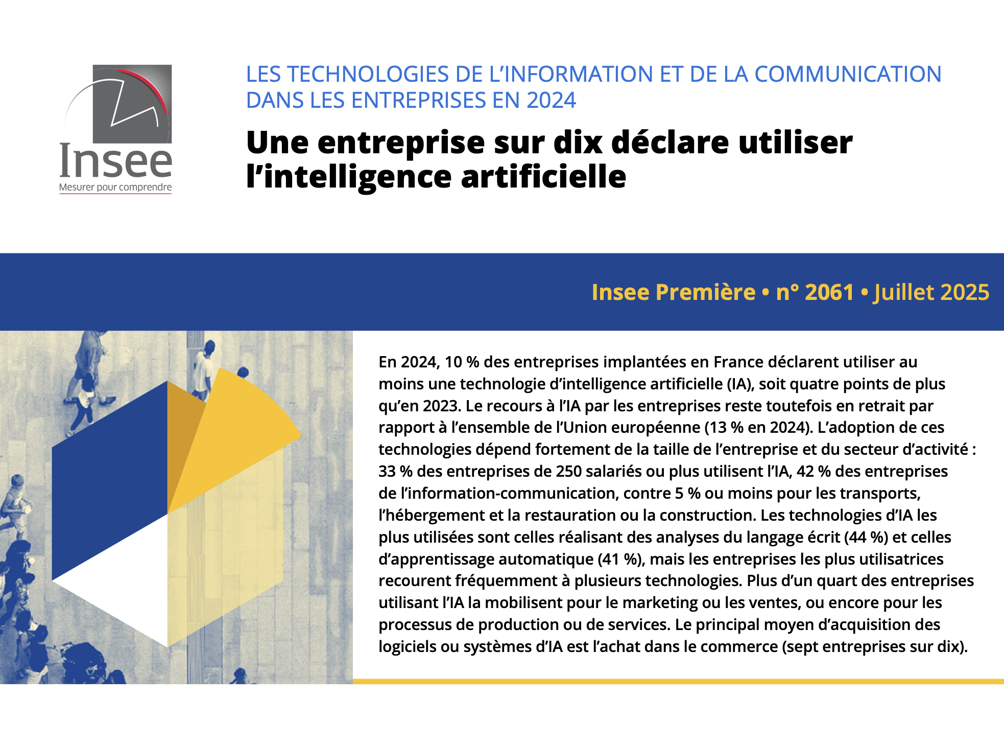 Vignette document Une entreprise sur dix déclare utiliser l’intelligence artificielle