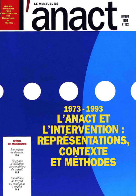 L'Anact et l'intervention. Représentations, contexte et méthodes
