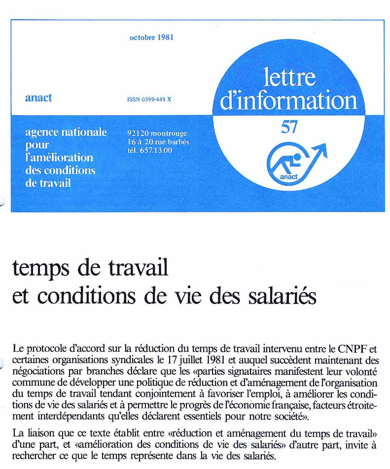 Temps de travail et conditions de vie des salariés