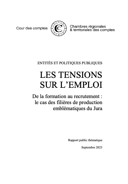 Les  tensions sur l'emploi. De la formation au recrutement : le cas des filières de production emblématiques du Jura