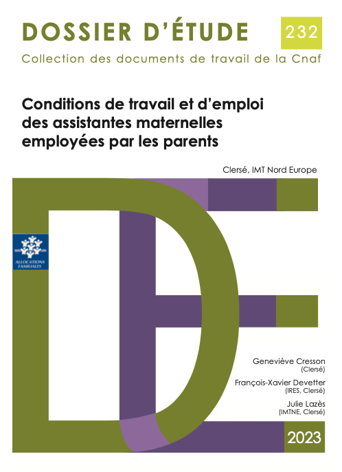 Conditions de travail et d'emploi des assistantes maternelles employées par les parents