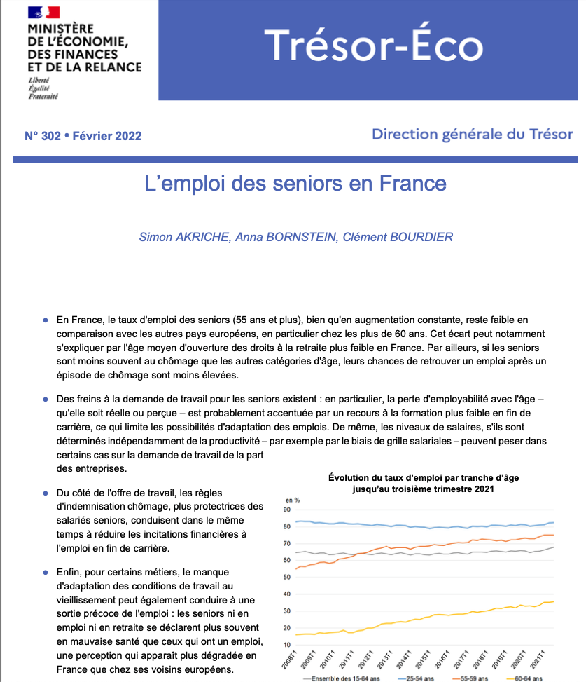 L'emploi des seniors en France