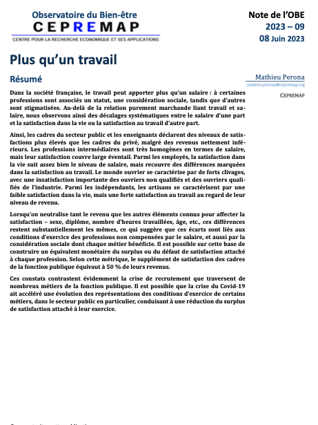 Plus qu'un travail